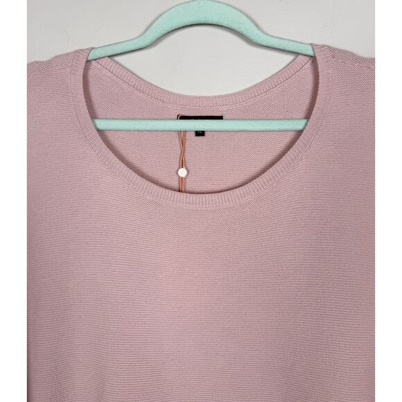 Quince Lightweight Cotton Cashmere Link-Stitch Dolman Sweater Sugar Stone XL NWT - Picture 8 of 13